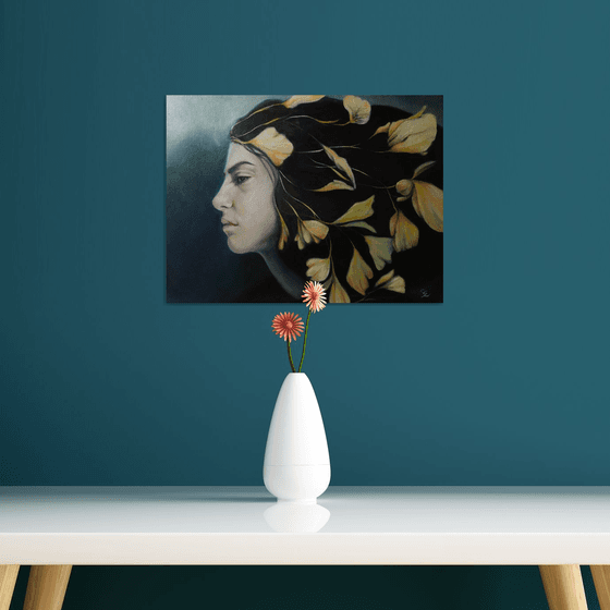 Portrait of botanical woman  "Petals"