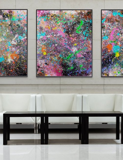 Stellar Nursery (Triptych) by Estelle Asmodelle