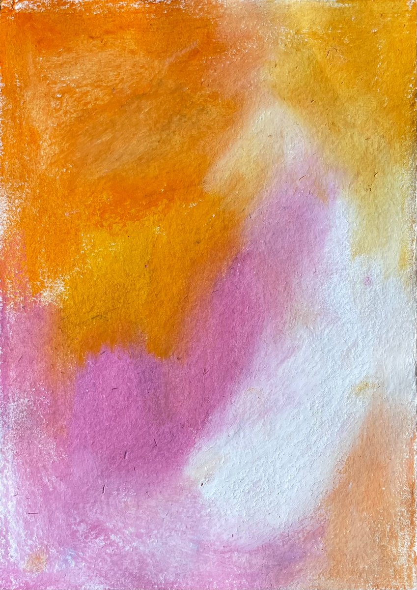 Abstract Pastel Drawing By Flora Butler, 6 X 8, How The Sun Feels, Original Artwork