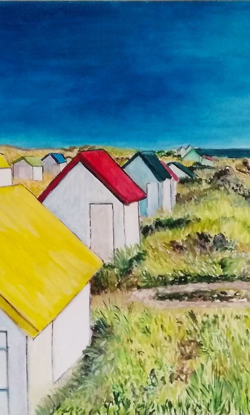 Granville's cabins - sea - landscape by Isabelle Lucas