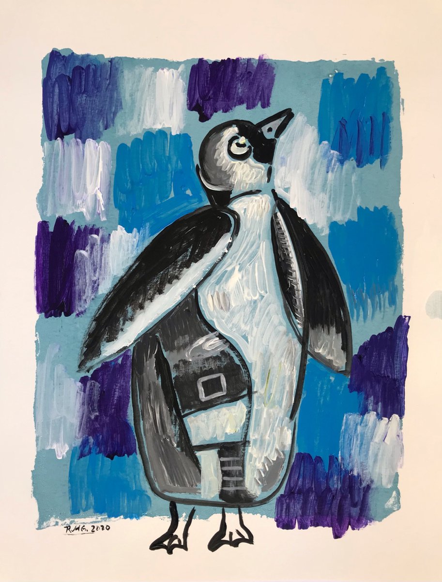 Penguin Watching The Sky by Roberto Munguia Garcia