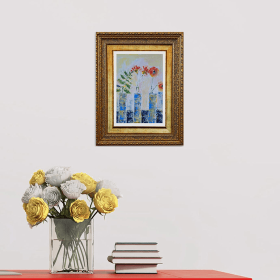 Three Blue Vases