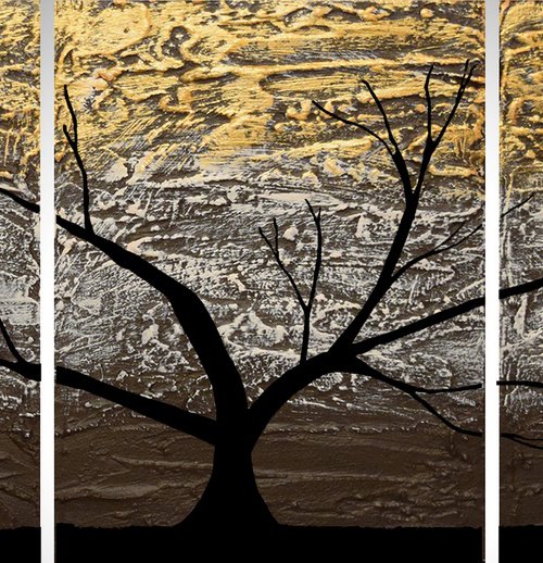 Gold Tree of Life artwork in acrylic by Stuart Wright