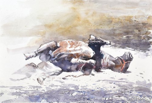 Rolling in the dust by Goran Žigolić Watercolors