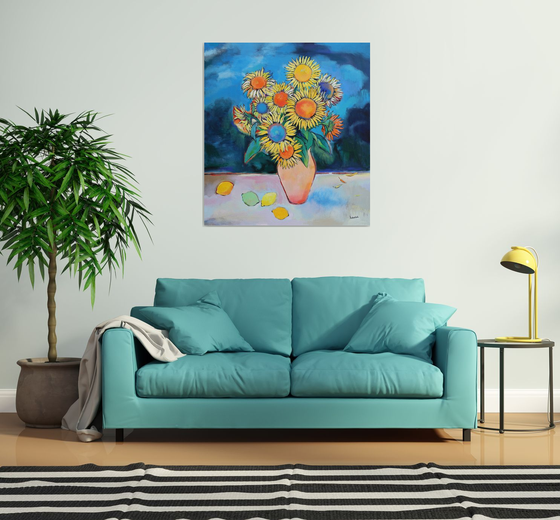 Sunflowers with Lemons