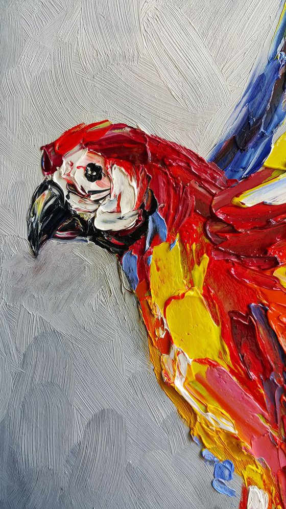 Diptych "Parrots" - bird, parrots, gift, love, birds love, parrots art, animals, oil painting