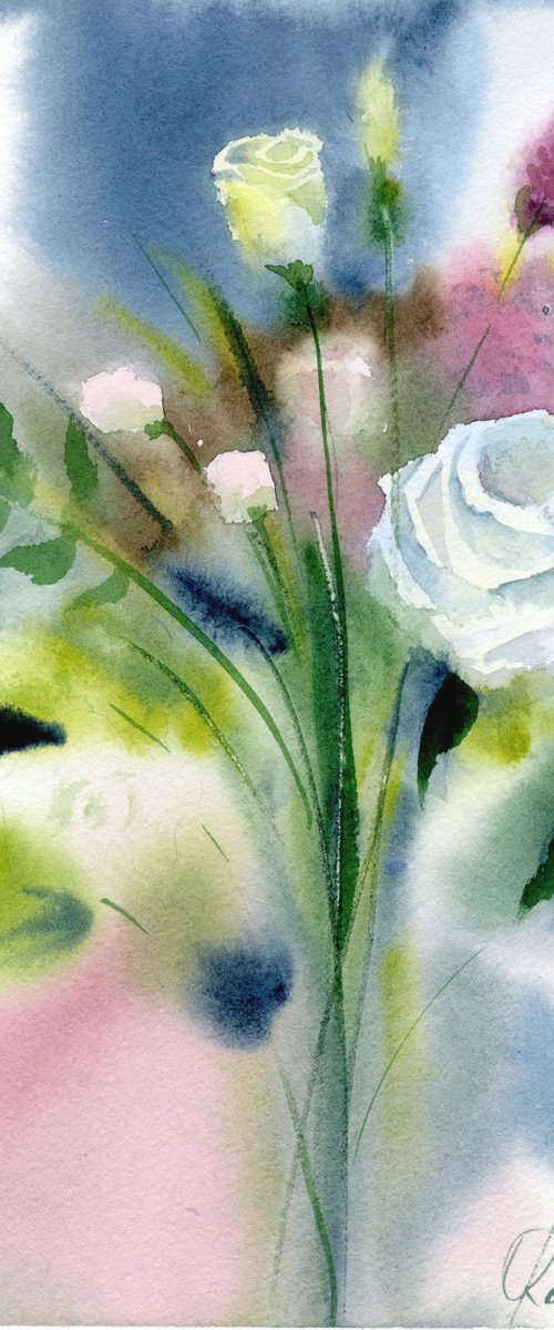 Wedding bouquet with a white rose by Olga Koelsch