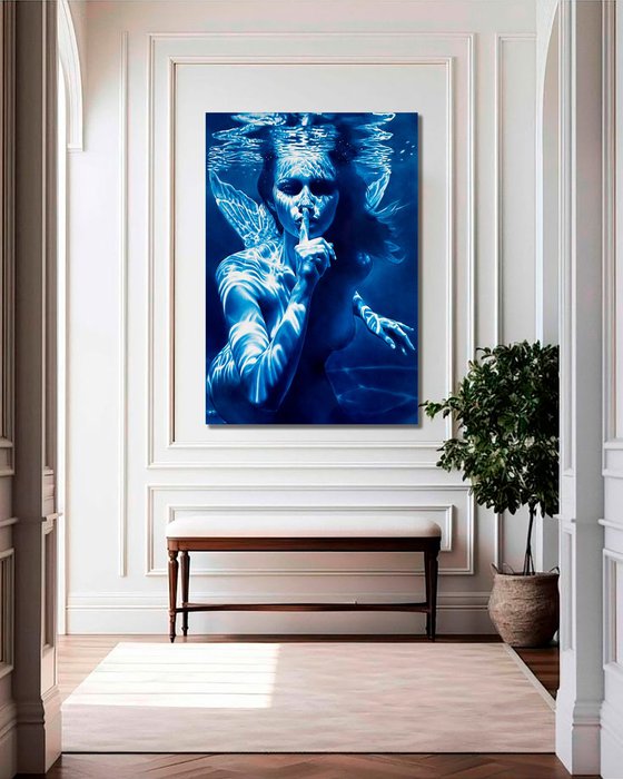 The Mermaid's Enigma – Underwater Blue Nude