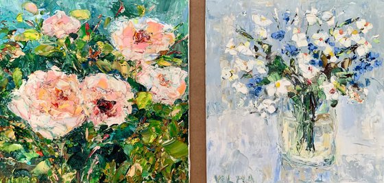 Floral Miniature Oil Painting
