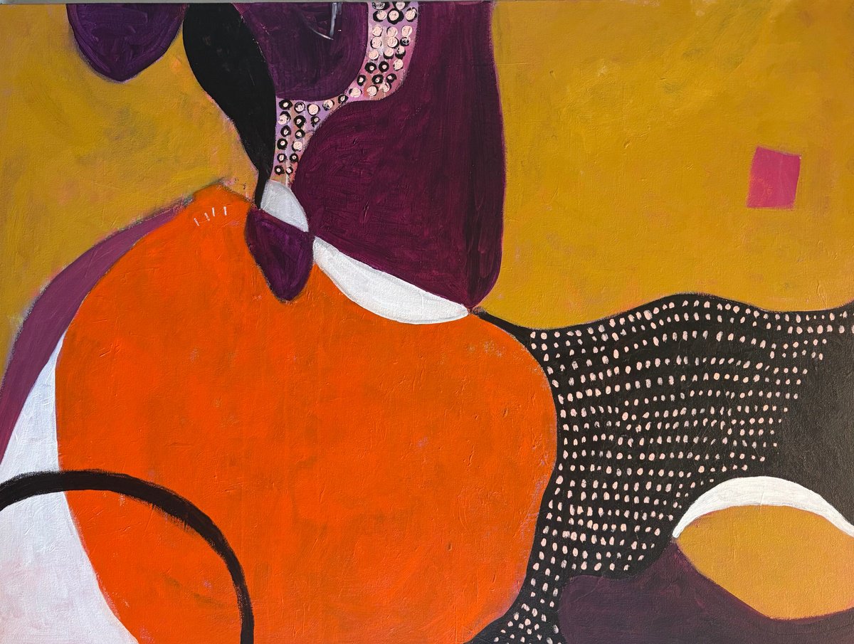 Abstract Acrylic Painting By Marilyn Fox, 40 X 30", A Fresh Start, Original Artwork