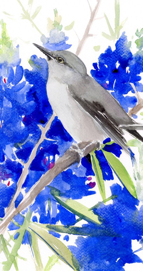 Mockingbird and Bluebonnet by Suren Nersisyan