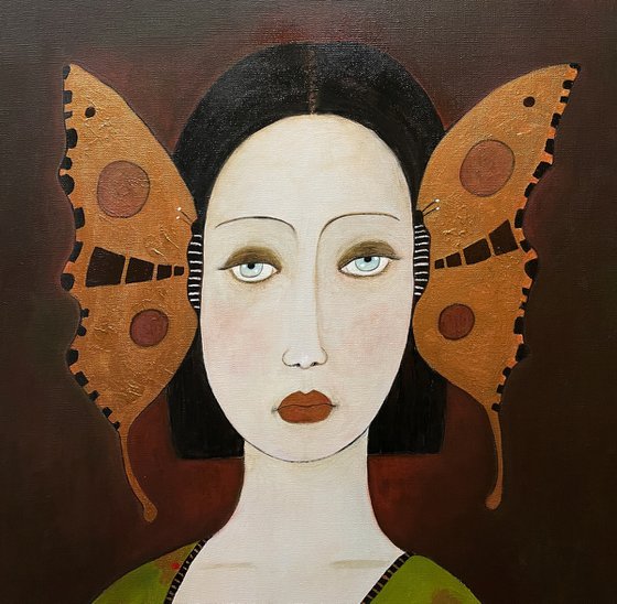 THE LADY WITH GOLDEN BUTTERFLIES