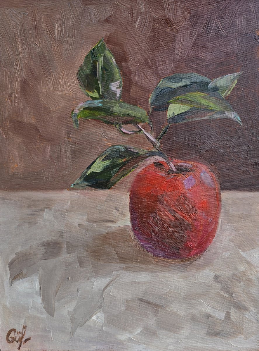 Crimson Apple By Gulshaba Abbasova, 12 X 16, Artwork For Sale On Artfinder