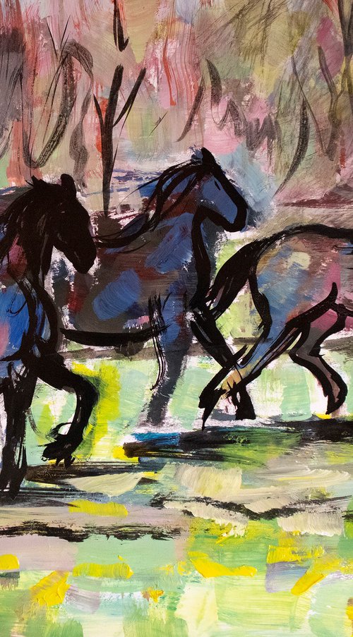 Running horses by René Goorman