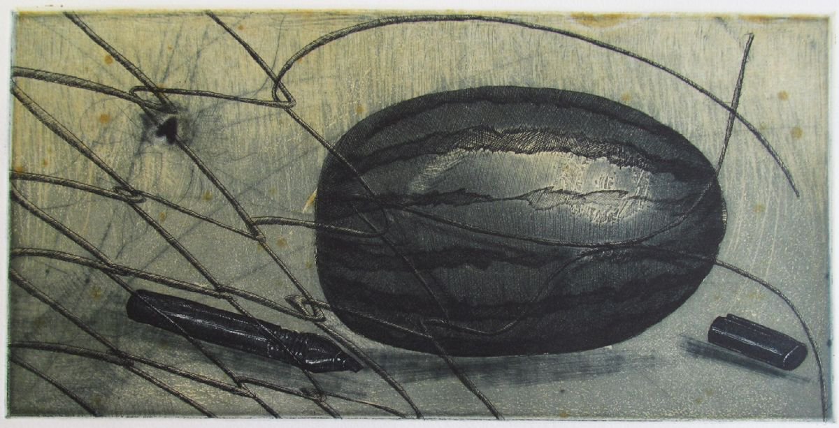 Surrealistic Botanical Etchings & Engravings By Kristina Vatova, 16 X 12", "Have Fun", Original Artwork