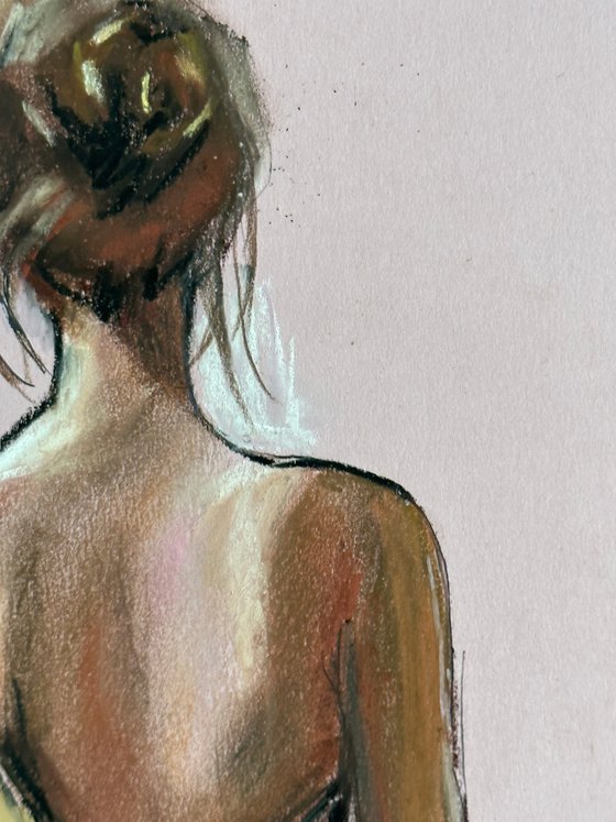 Sensual pastel artwork 20x20cm