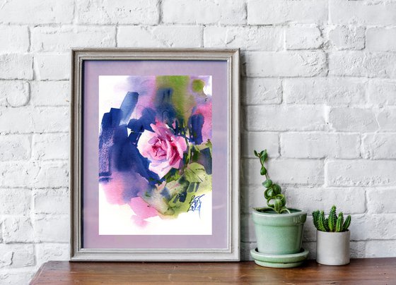 "Pink garden rose. Impression"