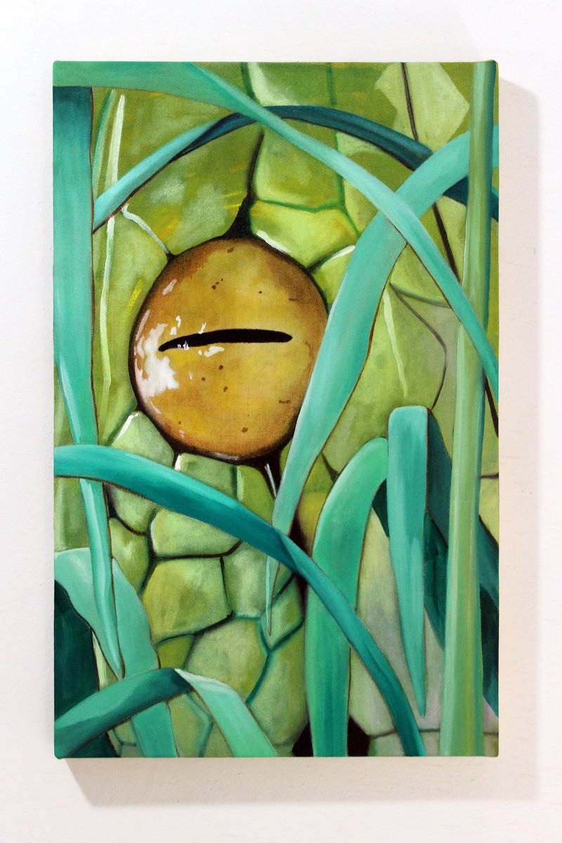 Surrealistic Animal Oil Painting By Ben Stephenson, 17 X 28, Gaze, Original Artwork