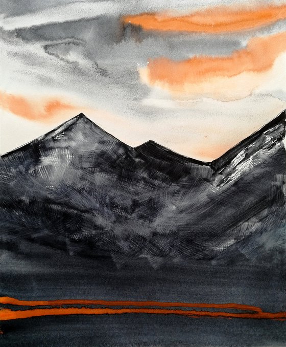Moutain range painting