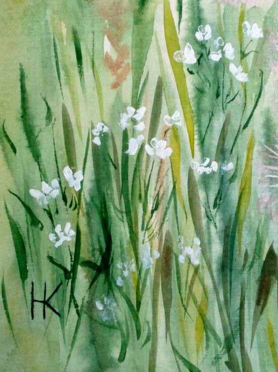 Dandelions Watercolor Painting