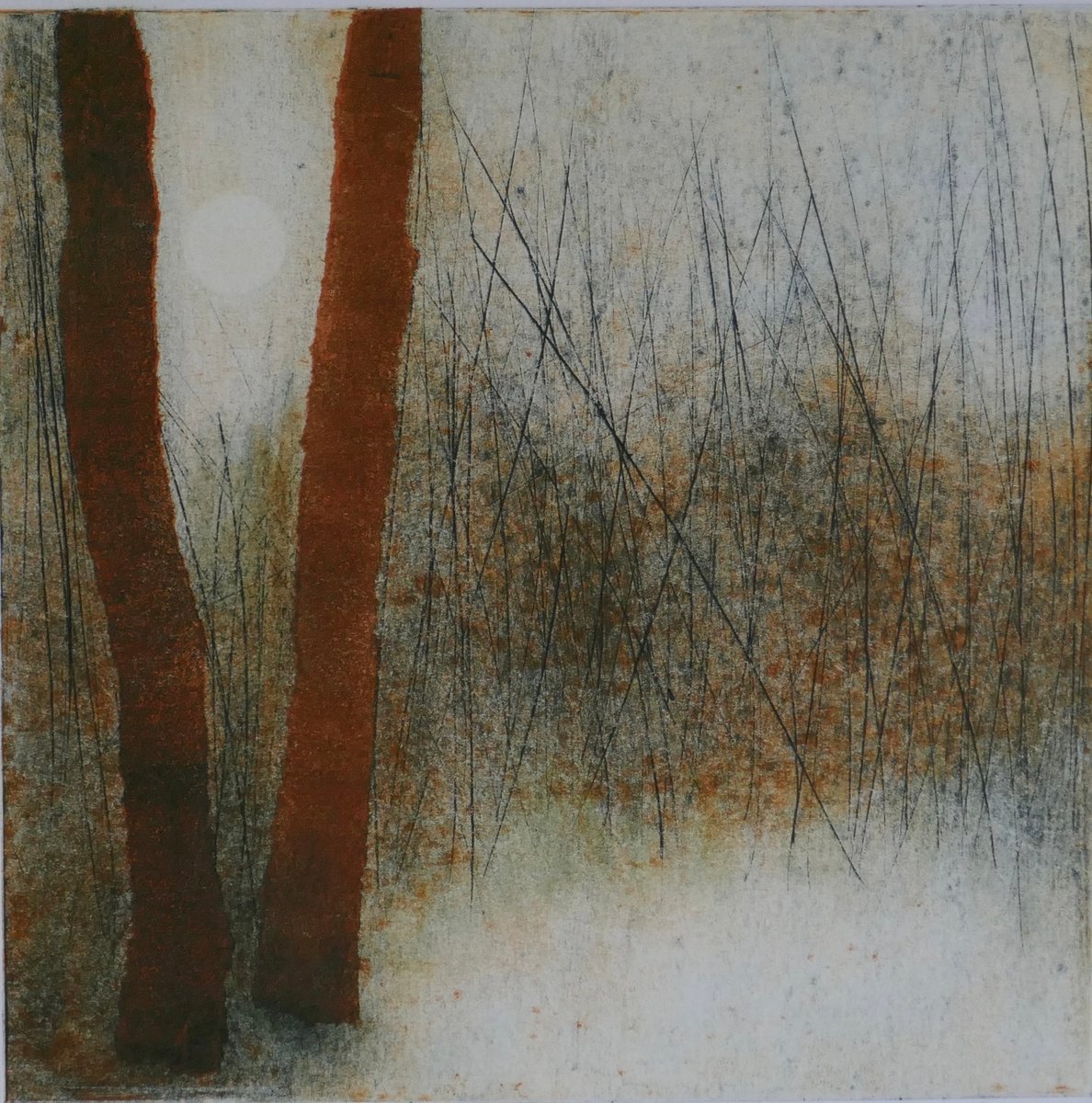 Expressive Landscape Limited Edition Print By Sue Roe, 9 X 9", Unconditional Love Iii, Original Artwork