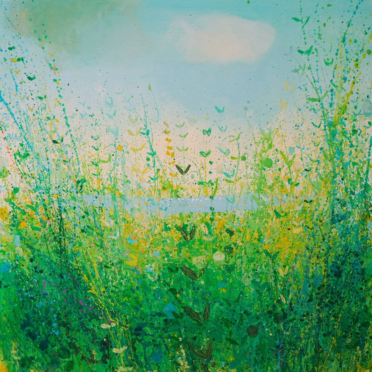  Fresh Green Morning By Sandy Dooley, 35 X 35, Artwork For Sale On Artfinder