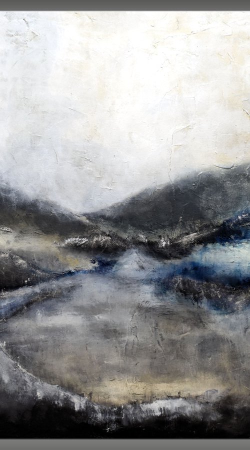 Smokey Mountains - abstract landscape on canvas, ready to hang by Edelgard Schroer