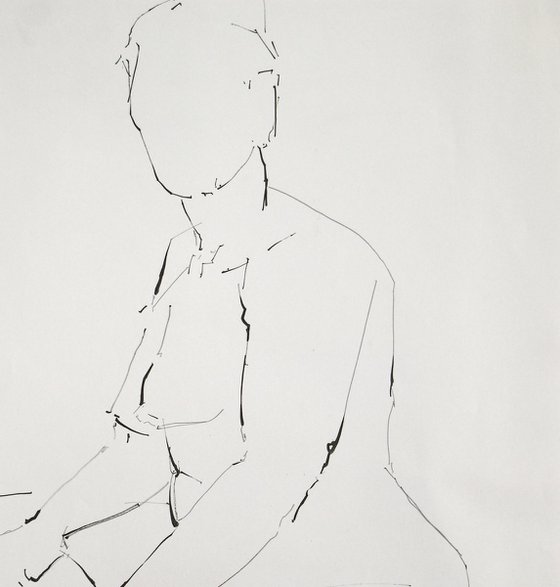 Study of a female Nude - Life Drawing No 504