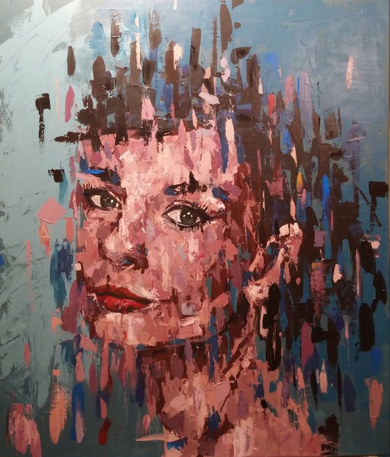 "Sequences of beauty- Audrey Hepburn", 60x70cm, (23.6''x27.6"), acrylic on canvas