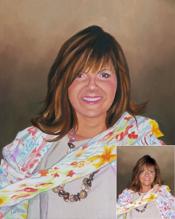 Commission oil portrait in realistic style