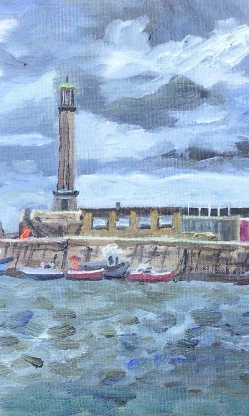 Breezy day at Margate, An original oil painting. by Julian Lovegrove Art