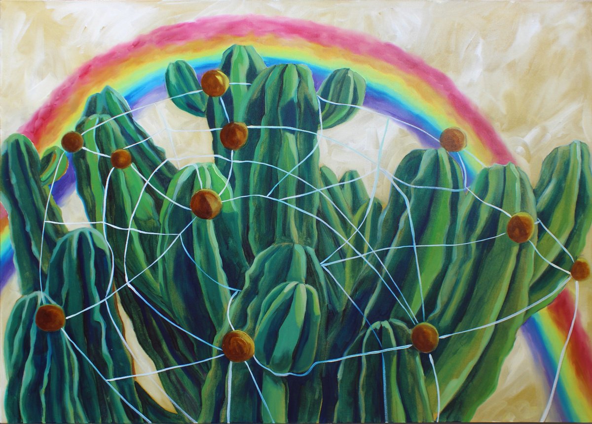 Surrealistic Botanical Oil Painting By Ben Stephenson, 41 X 29, Fin, Original Artwork