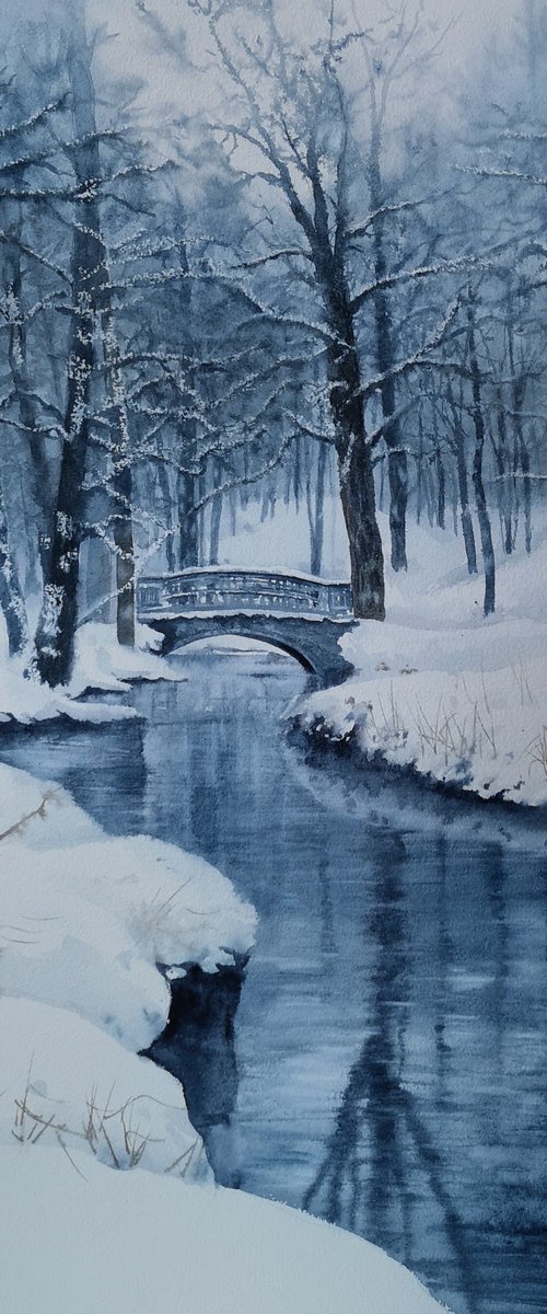 The Melancholy Of Winter by Olga Beliaeva Watercolour