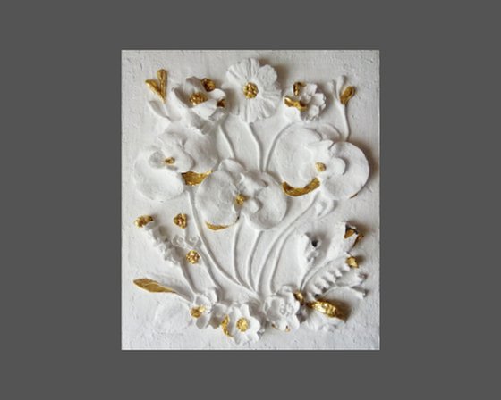 bas-relief panno "White and gold"