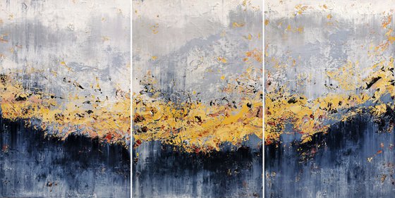 300x150cm. / Abstract triptych / Abstract 2142