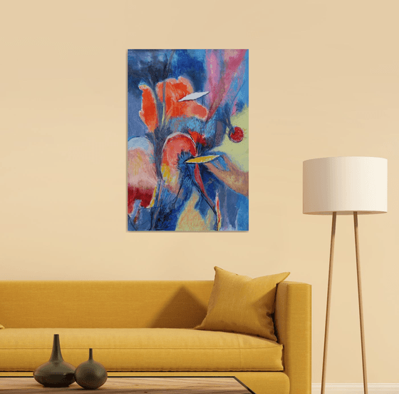 Composition with Red Sun