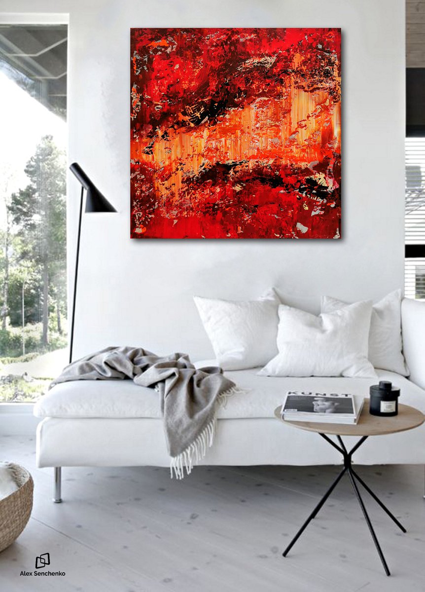 100x100cm. / abstract painting / Abstract 21103 by Alex Senchenko