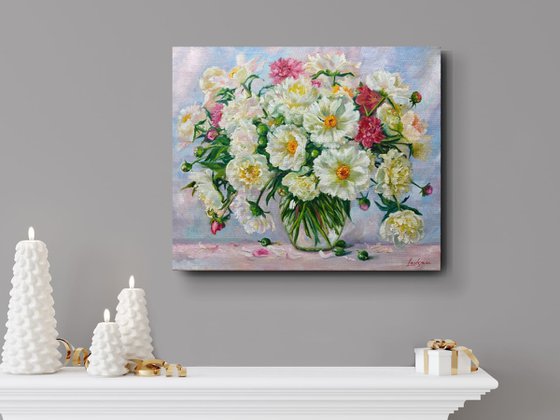 Peonies bouquet  still life