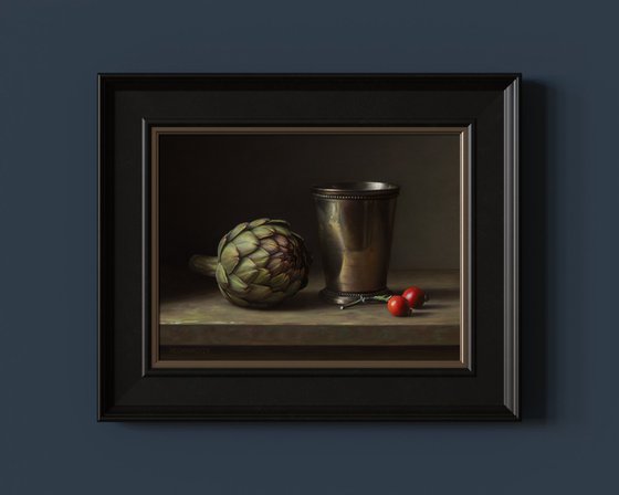 Artichoke with Pewter Cup