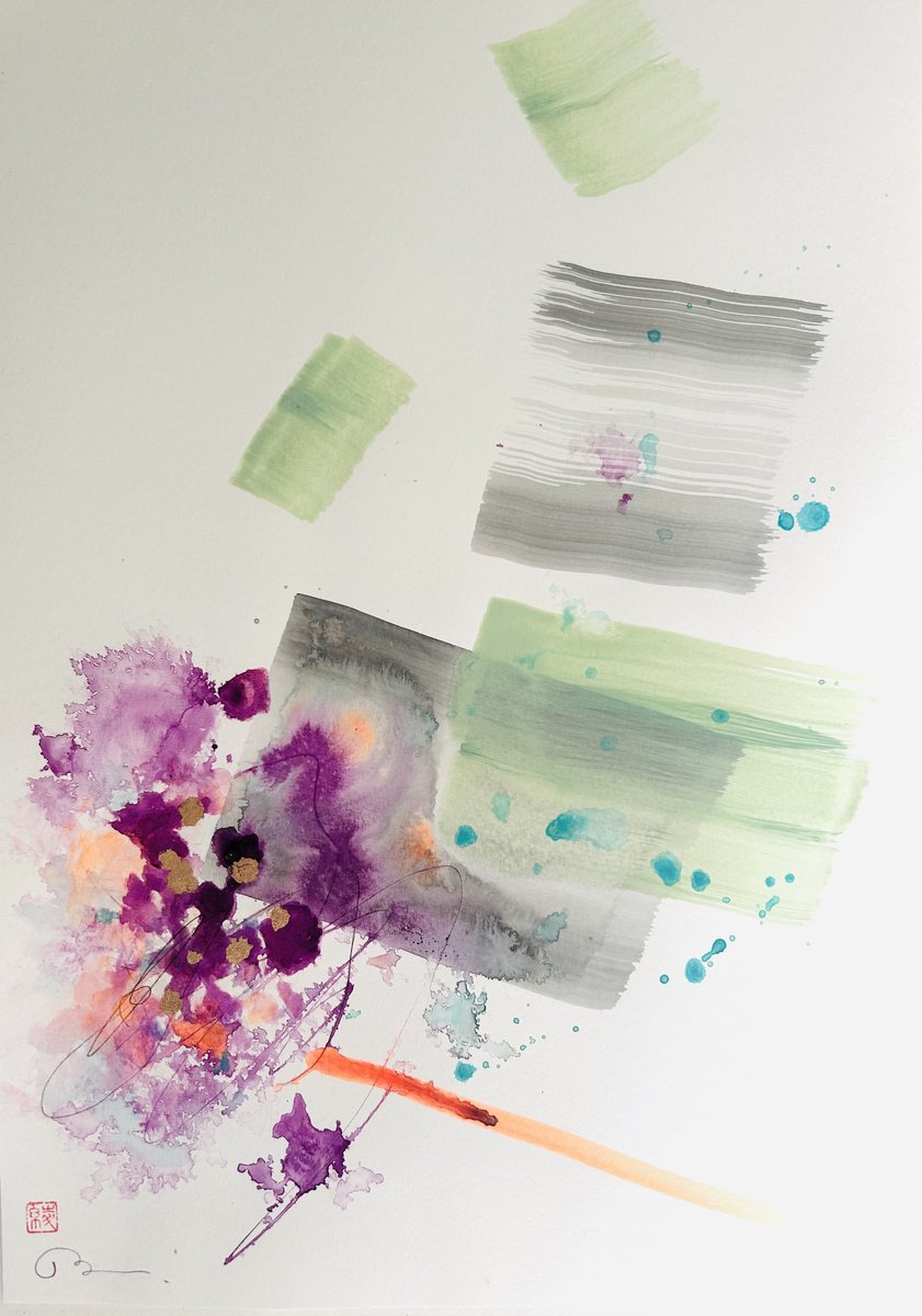Abstract Ink Drawing , Silent Bloom 2 By Ryoko Minamitani, 12 X 17, Artwork For Sale On Artfinder