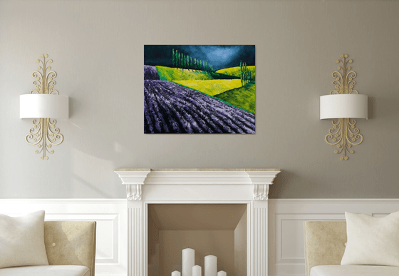 The Lavender and the storm - Fields and Colors Series- EXTRA LARGE