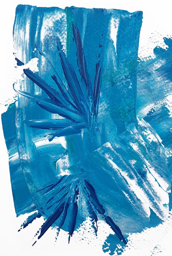 "Blue obsession 2" Abstract Acrylic Painting.