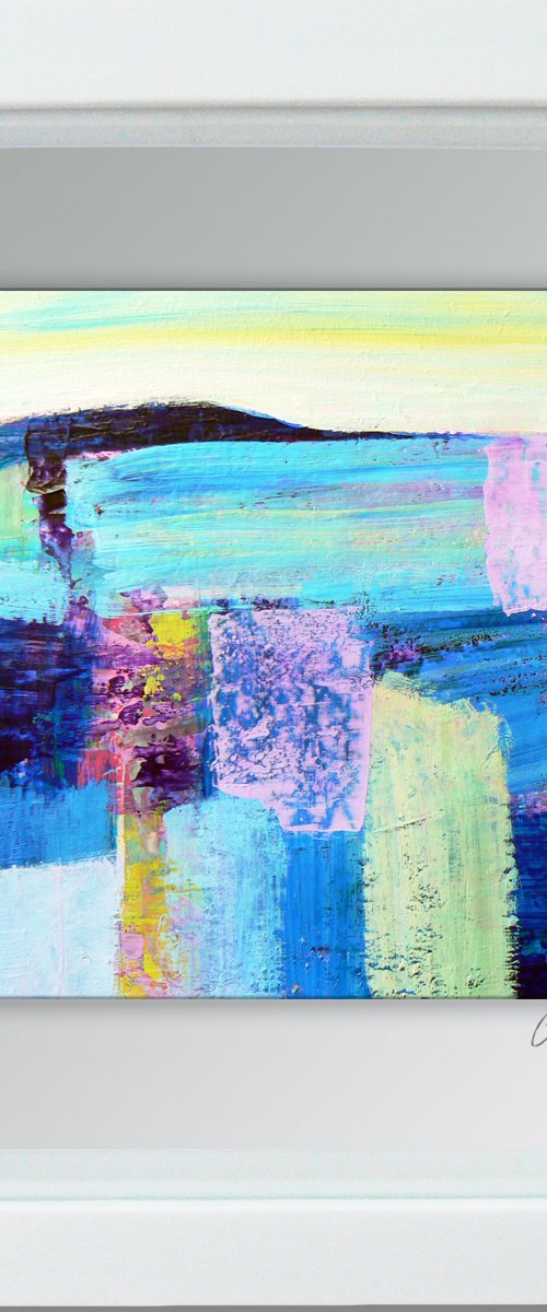 Framed ready to hang original abstract - abstract landscape #8 by Carolynne Coulson