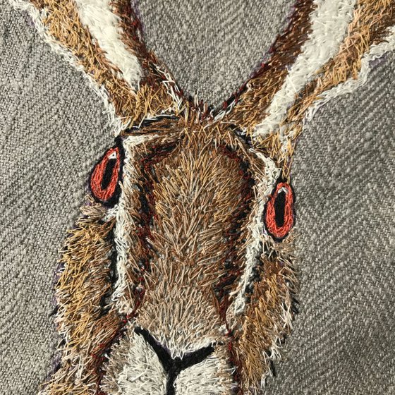 Hare textile art