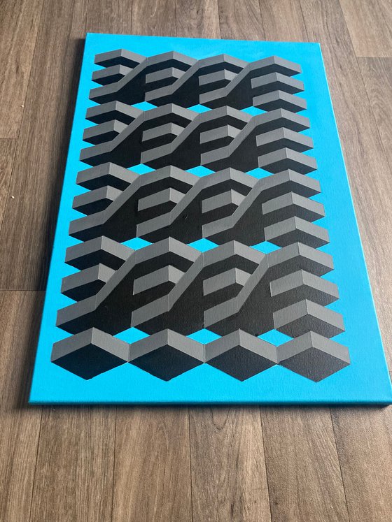 Original Geometric Canvas Painting