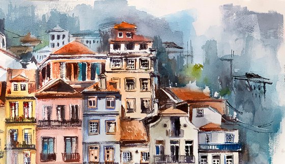 Porto Cityscape Colourful Houses