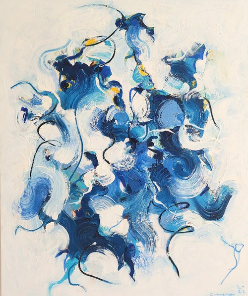 Blue Atoms III by Cristian Cuevas