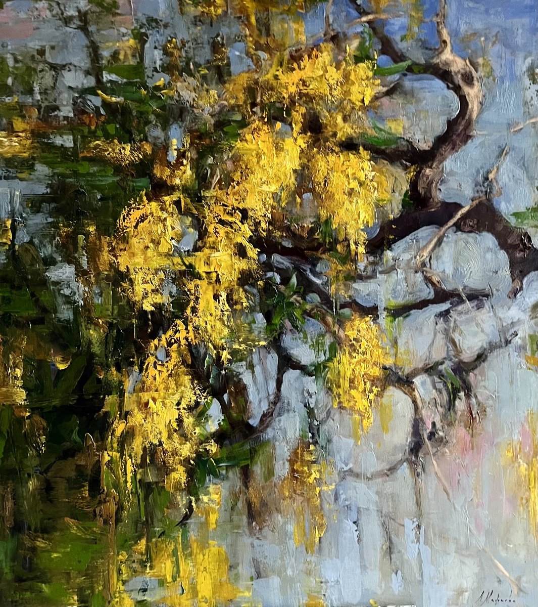 Mimosas By Elena Mashajeva-Agraphiotis, 43 X 49, Artwork For Sale On Artfinder