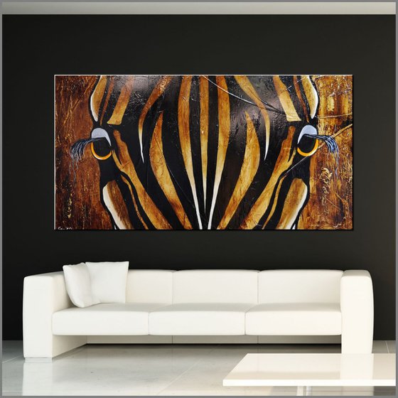 Khari (Like a King) 190cm x 100cm Huge Texture Zebra Urban Art