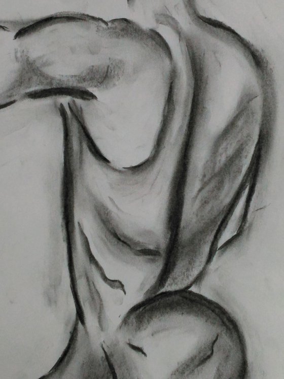 Man Nude charcoal artwork